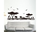 Safari Wall Sticker Tree Wall Stickers With Giraffe Elephant Deer Animal Wall Art For Baby Nursery For Children Room